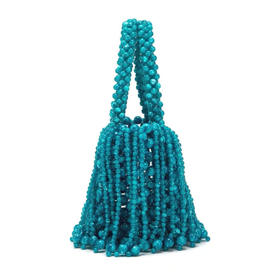 Beaded Fringe Bucket Bag | Boho Statement Purse, Day to Night