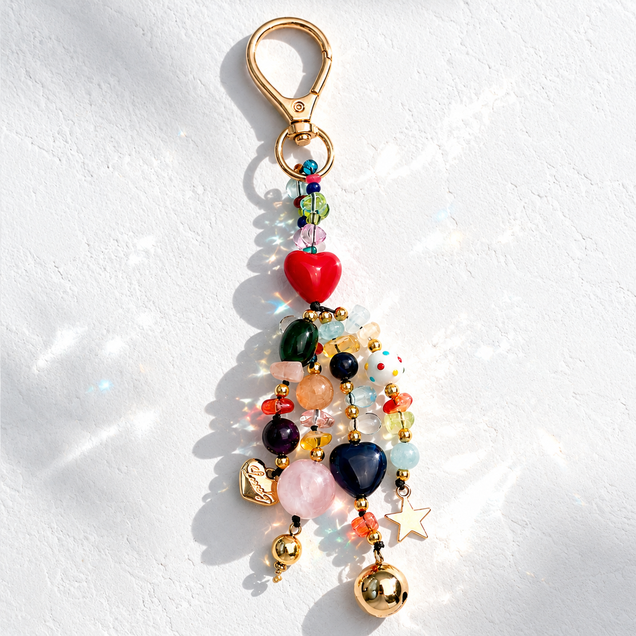 Hand-Painted Ceramic Beaded Bag Charm