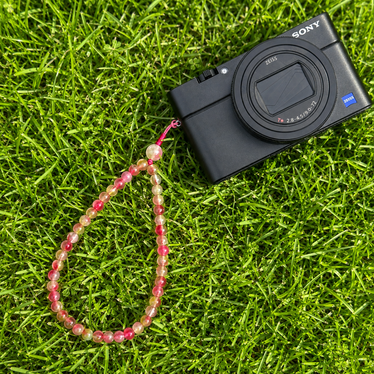 Beaded Phone Charm — Watermelon Frost