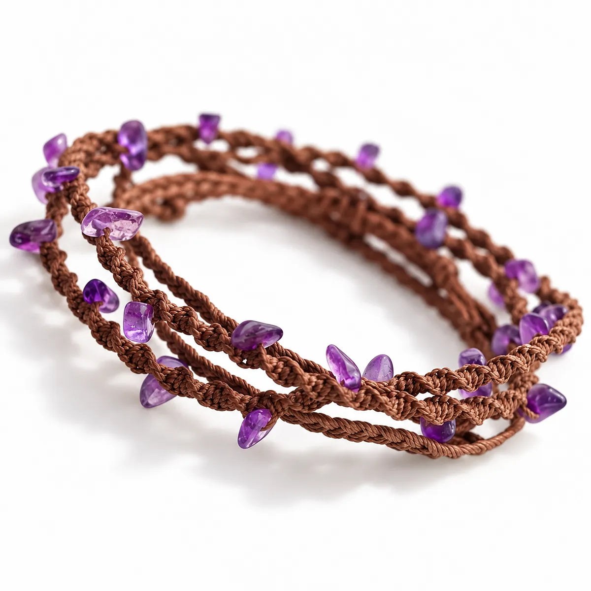Hush – Amethyst Spiral Knot Wrap Bracelet