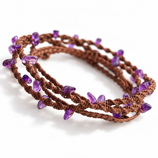 Hush – Amethyst Spiral Knot Wrap Bracelet