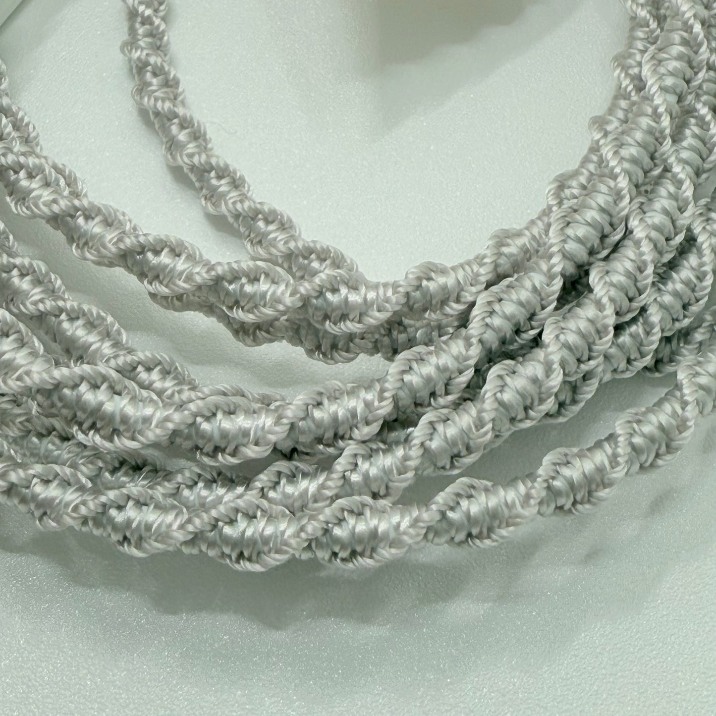 Silver Mist Hand-Wrapped Wired Earphones — Soft Grey Minimal Finish