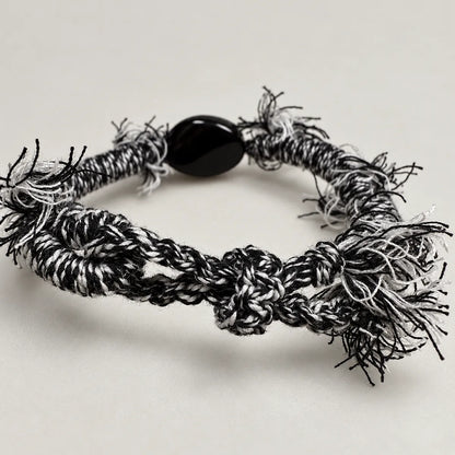 Stand Guard – Black Obsidian Braided Cord Bracelet