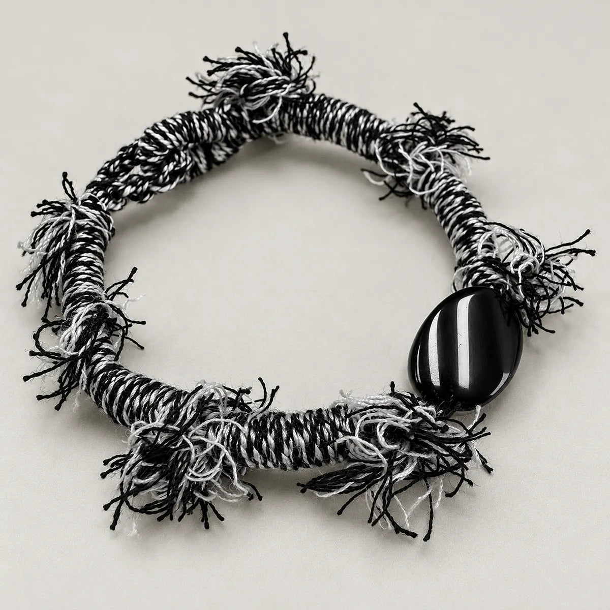 Stand Guard – Black Obsidian Braided Cord Bracelet
