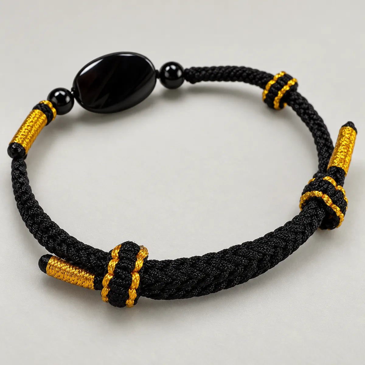 Hold the Line – Black Onyx Braided Cord Bracelet