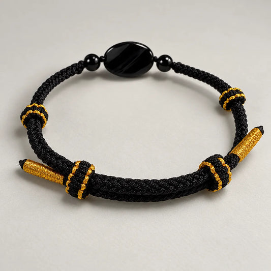Hold the Line – Black Onyx Braided Cord Bracelet