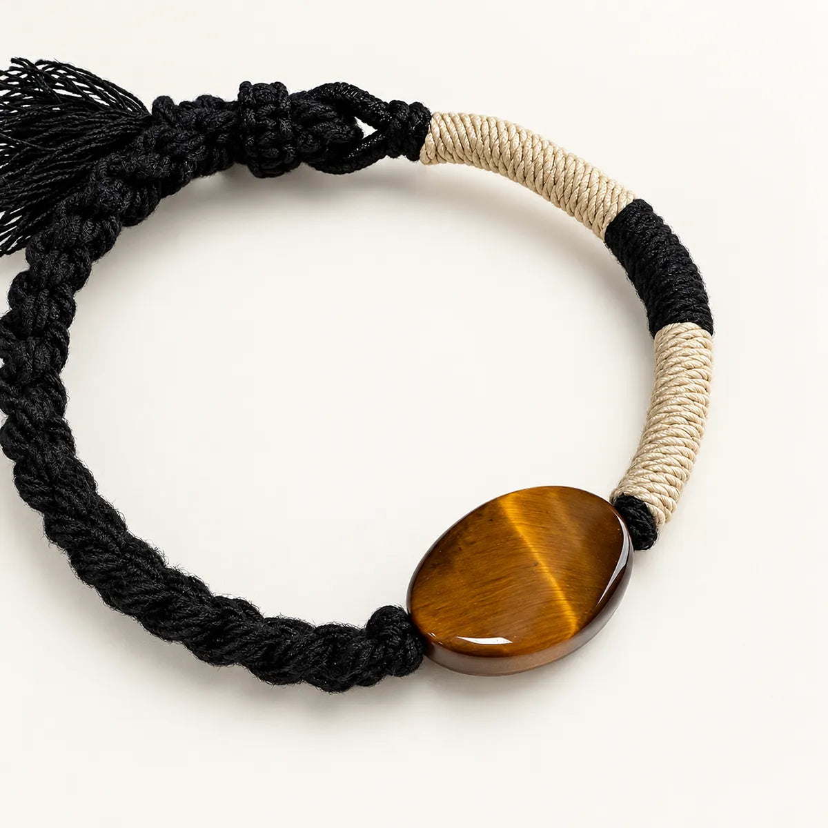 Steady Nerve – Tiger Eye Braided Cord Bracelet