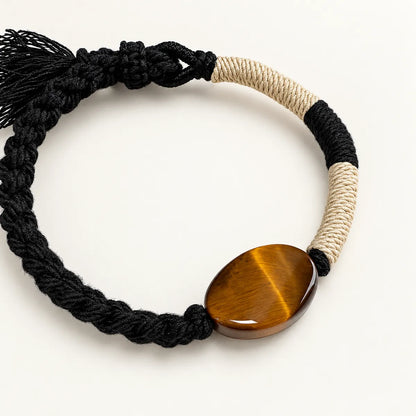 Steady Nerve – Tiger Eye Braided Cord Bracelet
