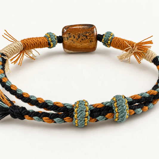 Painted Desert – Picture Jasper Braided Cord Bracelet