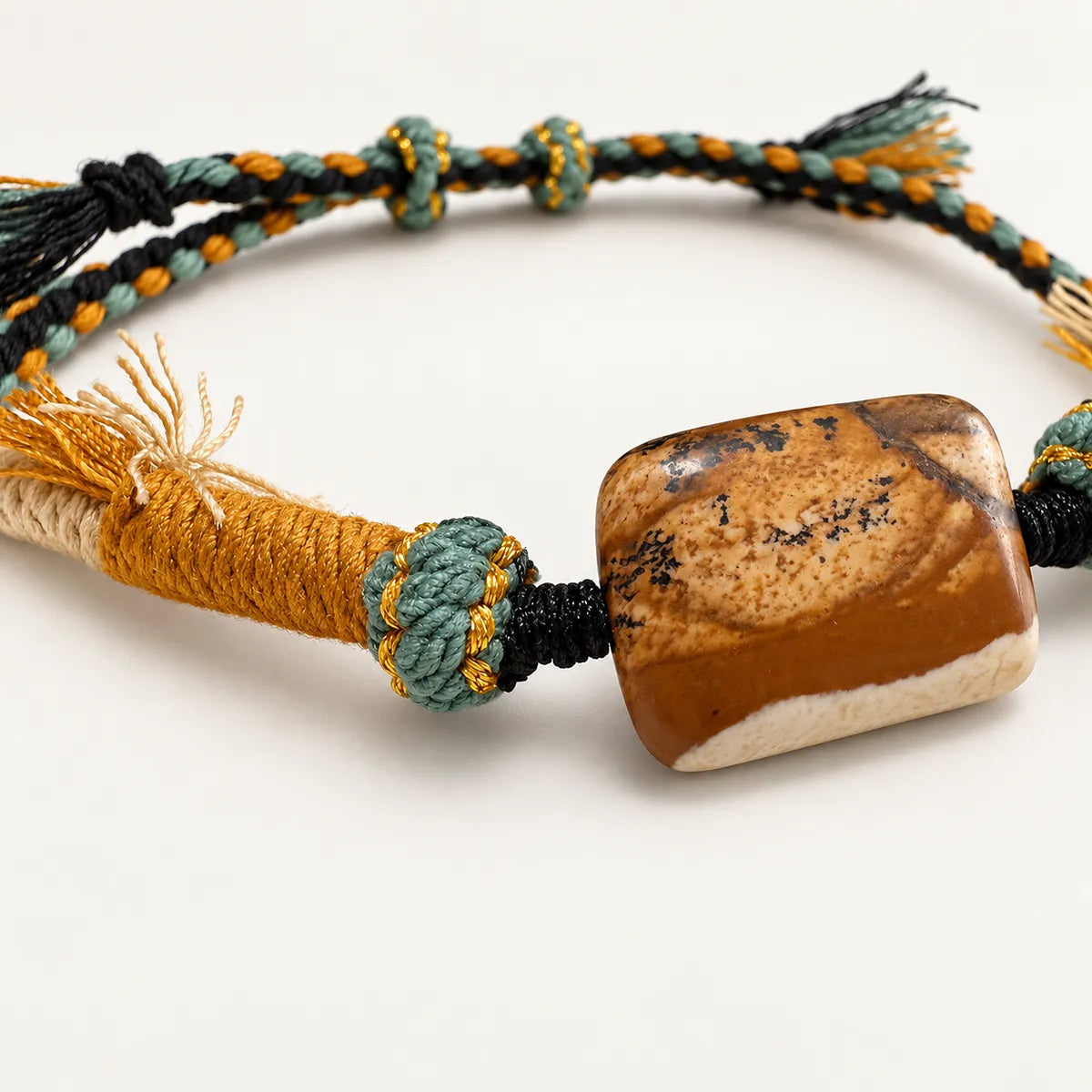 Painted Desert – Picture Jasper Braided Cord Bracelet