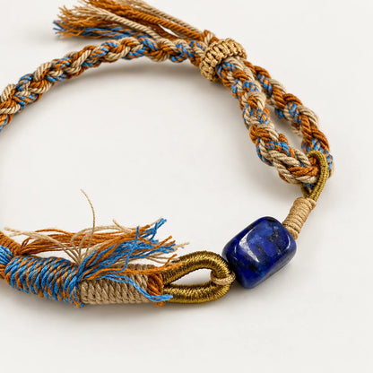 Lapis Trail – Lapis Lazuli Braided Cord Bracelet