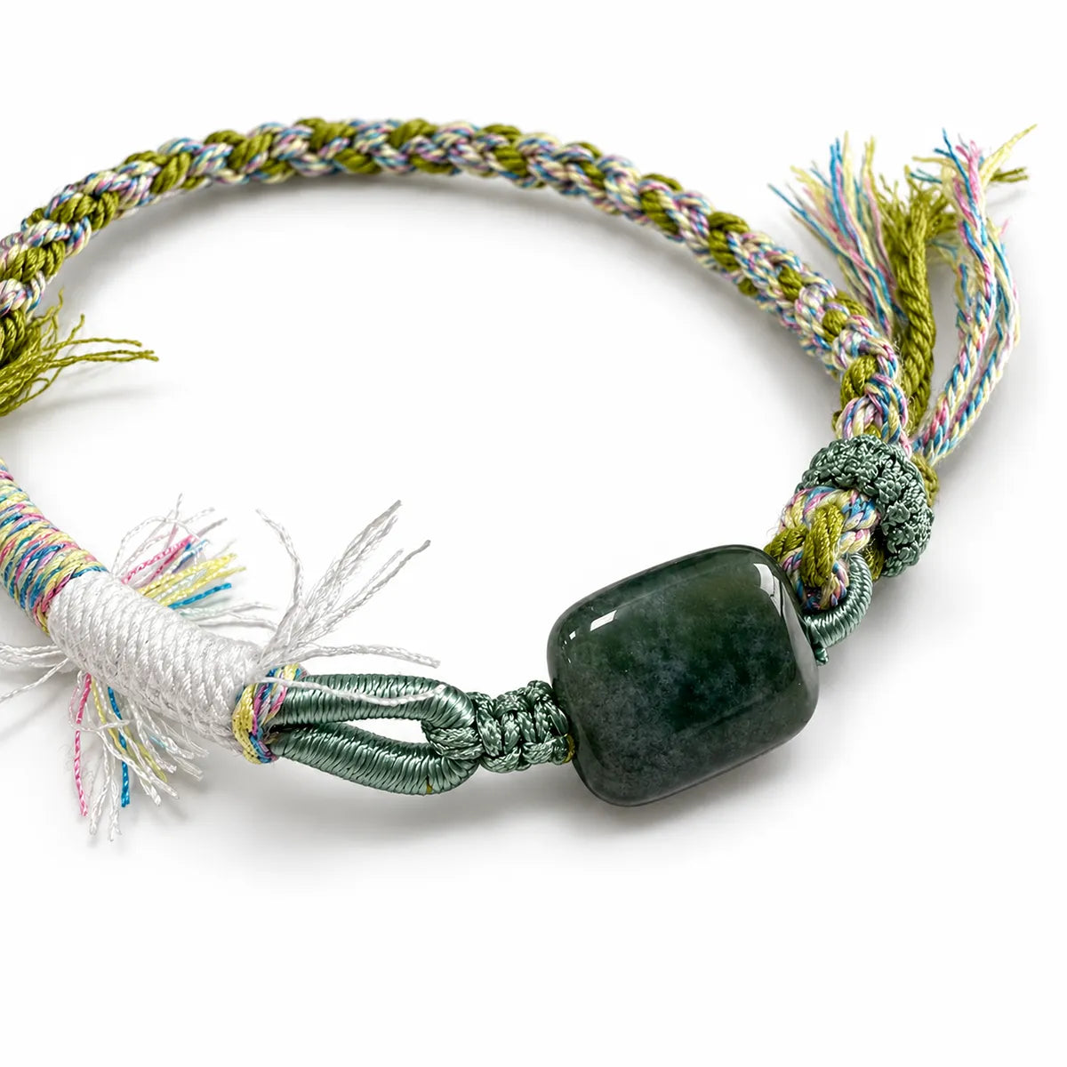 Moss Garden – Moss Agate Braided Cord Bracelet