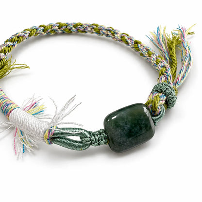 Moss Garden – Moss Agate Braided Cord Bracelet