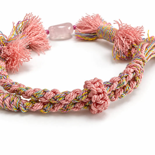 Soft Heart – Rose Quartz Braided Cord Bracelet