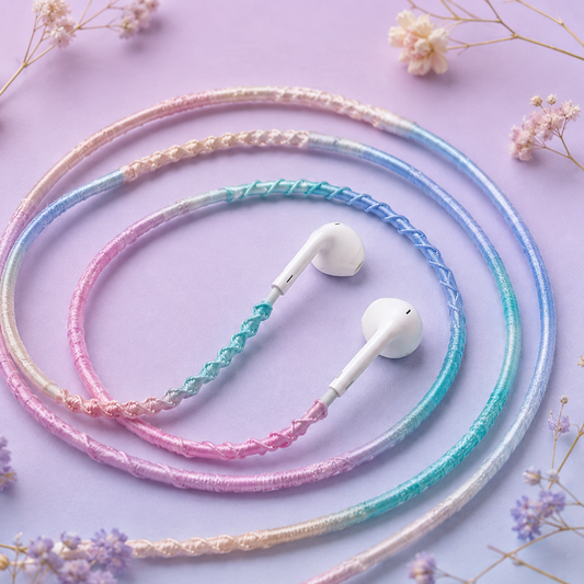 Daydream Pastel Hand-Wrapped Wired Earphones with Soft Pastel Design