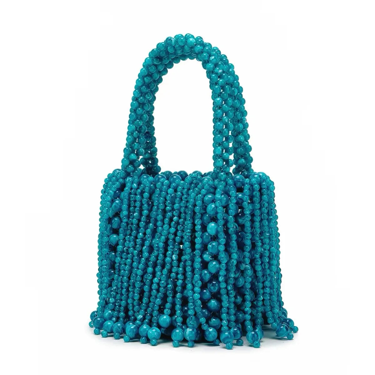 Beaded Fringe Bucket Bag | Boho Statement Purse, Day to Night