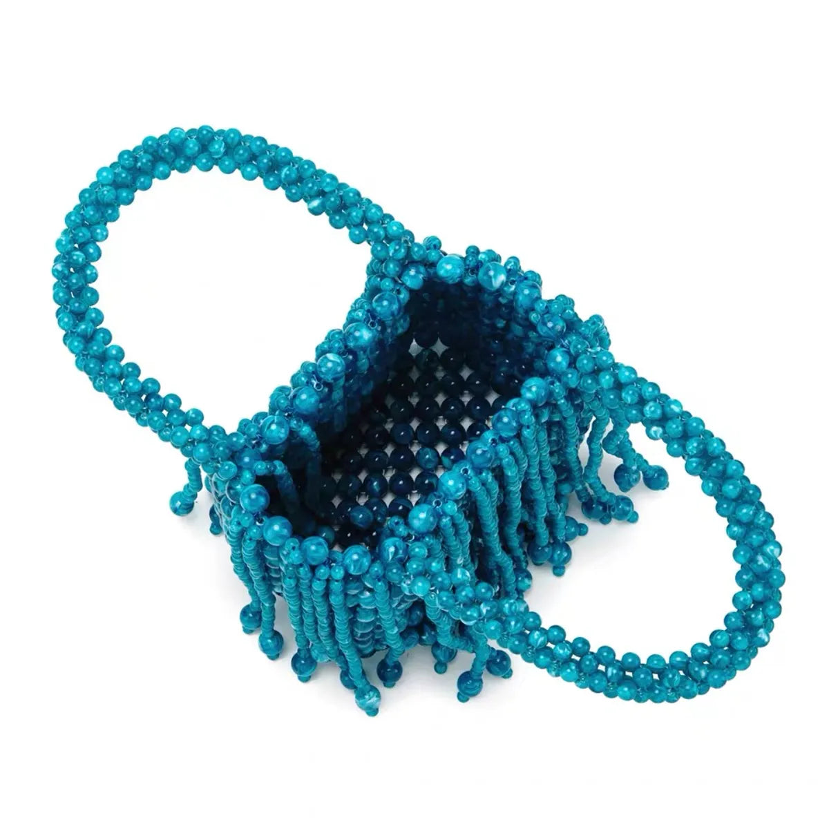 Beaded Fringe Bucket Bag | Boho Statement Purse, Day to Night