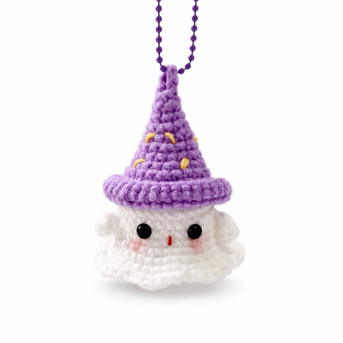 Ghost Bust Keychain – Hand-Crocheted Halloween Character Bag Charm