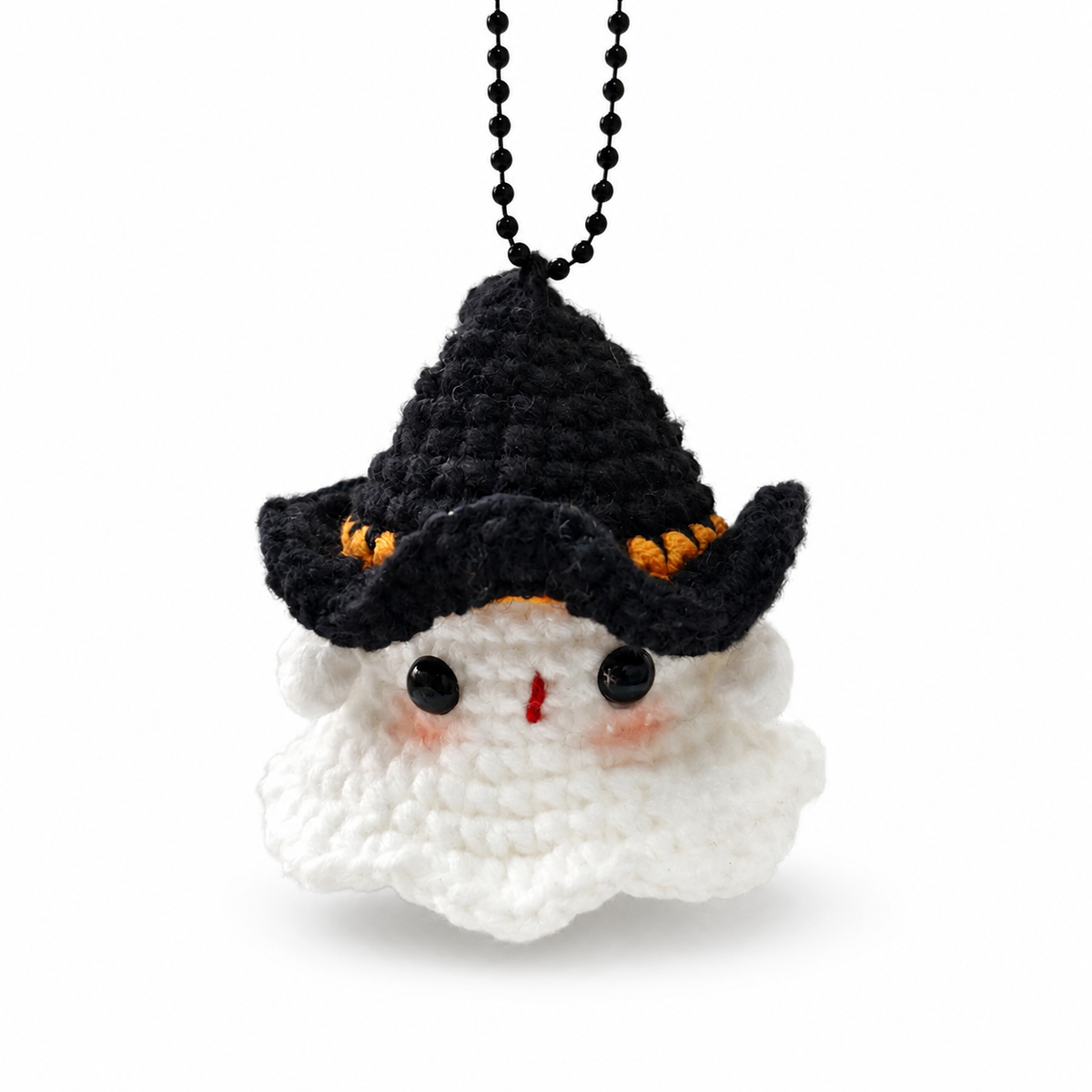 Ghost Bust Keychain – Hand-Crocheted Halloween Character Bag Charm