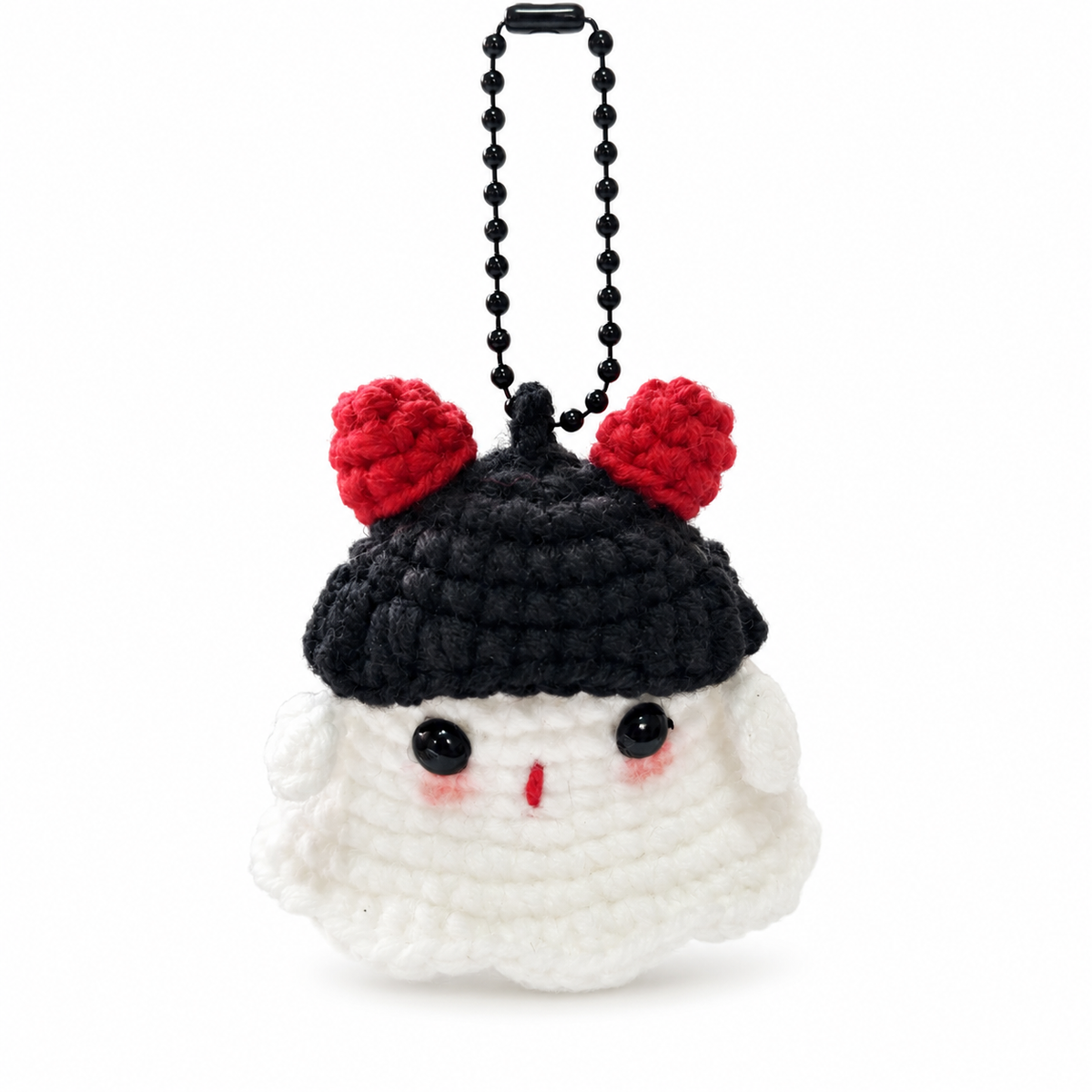 Ghost Bust Keychain – Hand-Crocheted Halloween Character Bag Charm