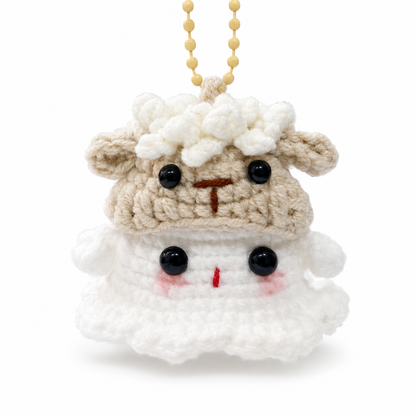 Ghost Bust Keychain – Hand-Crocheted Halloween Character Bag Charm