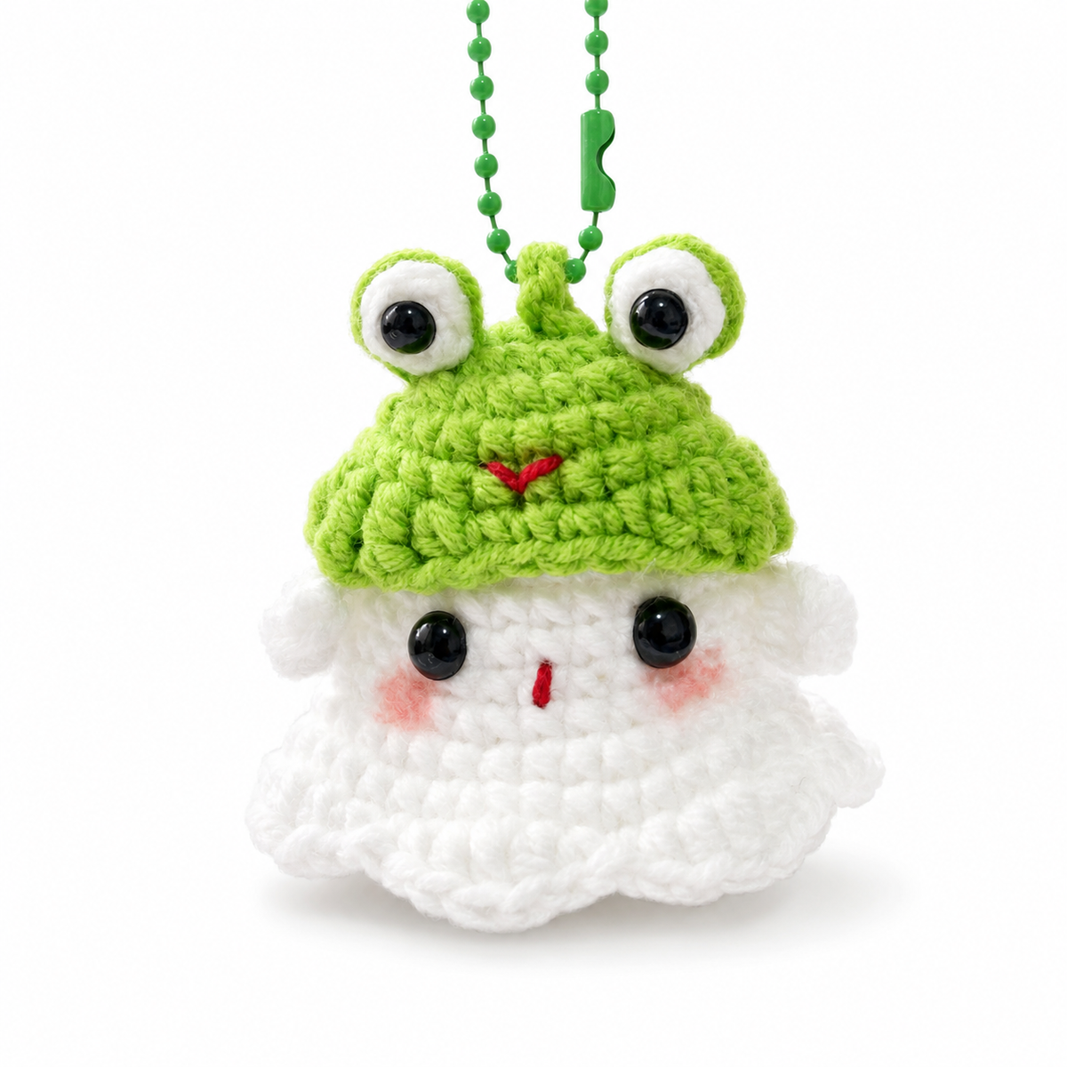 Ghost Bust Keychain – Hand-Crocheted Halloween Character Bag Charm
