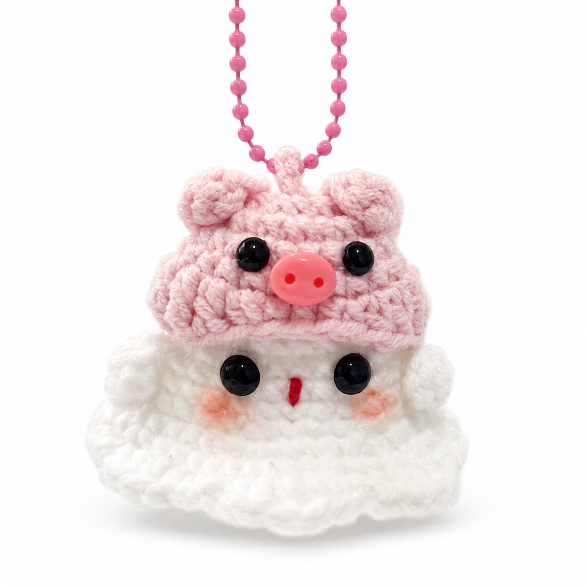 Ghost Bust Keychain – Hand-Crocheted Halloween Character Bag Charm
