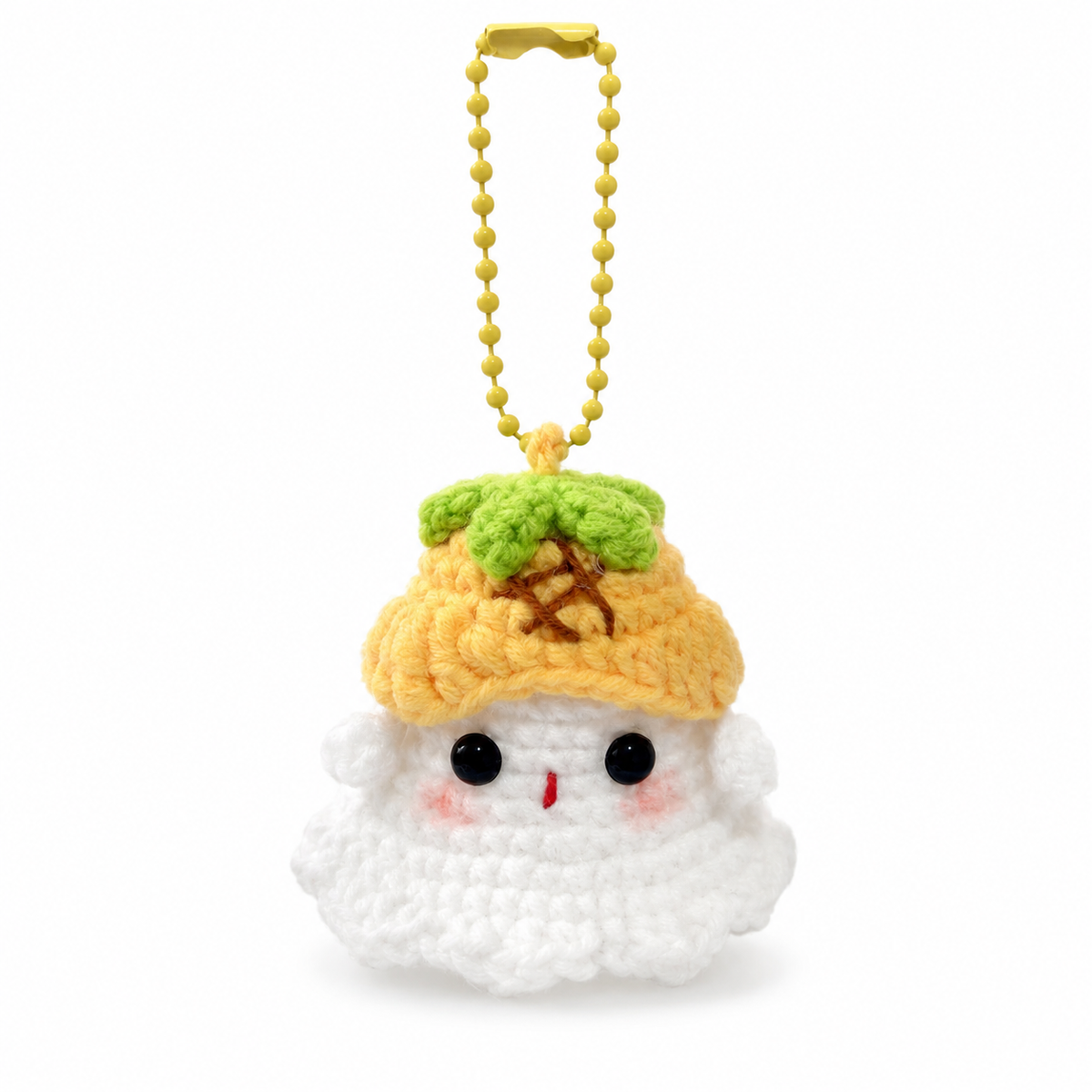 Ghost Bust Keychain – Hand-Crocheted Halloween Character Bag Charm