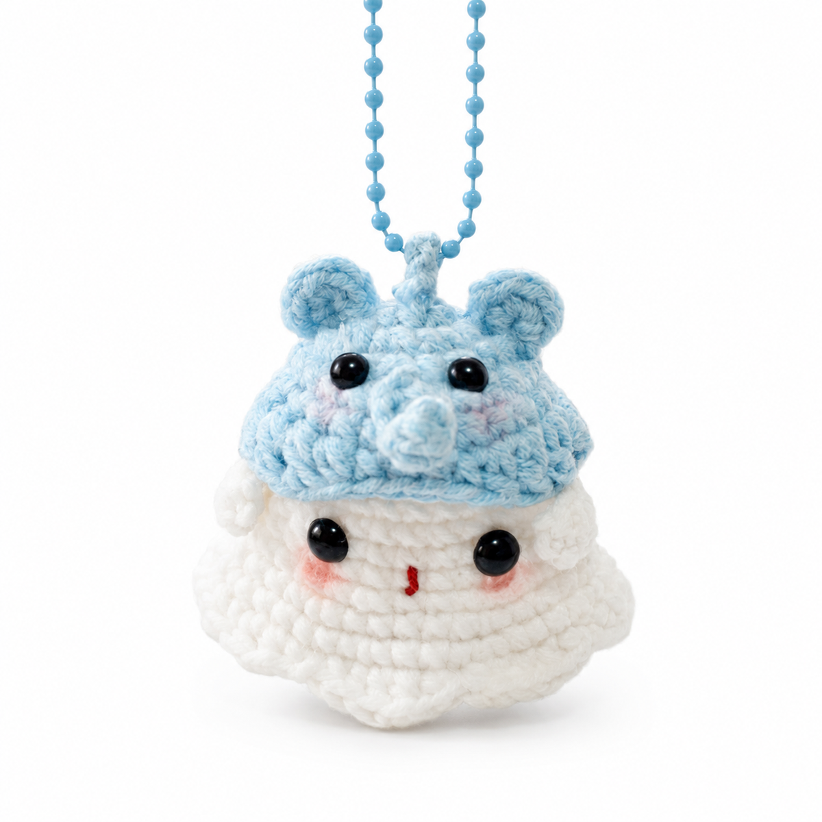 Ghost Bust Keychain – Hand-Crocheted Halloween Character Bag Charm