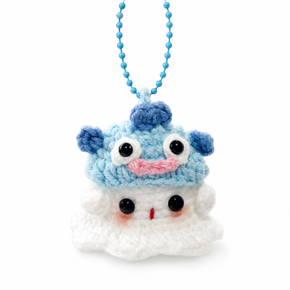 Ghost Bust Keychain – Hand-Crocheted Halloween Character Bag Charm