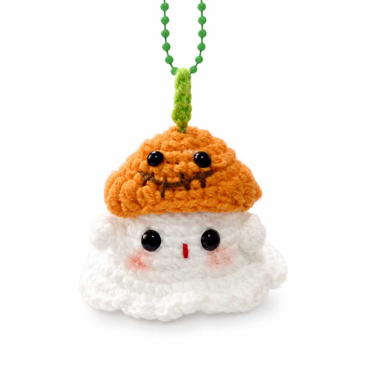 Ghost Bust Keychain – Hand-Crocheted Halloween Character Bag Charm