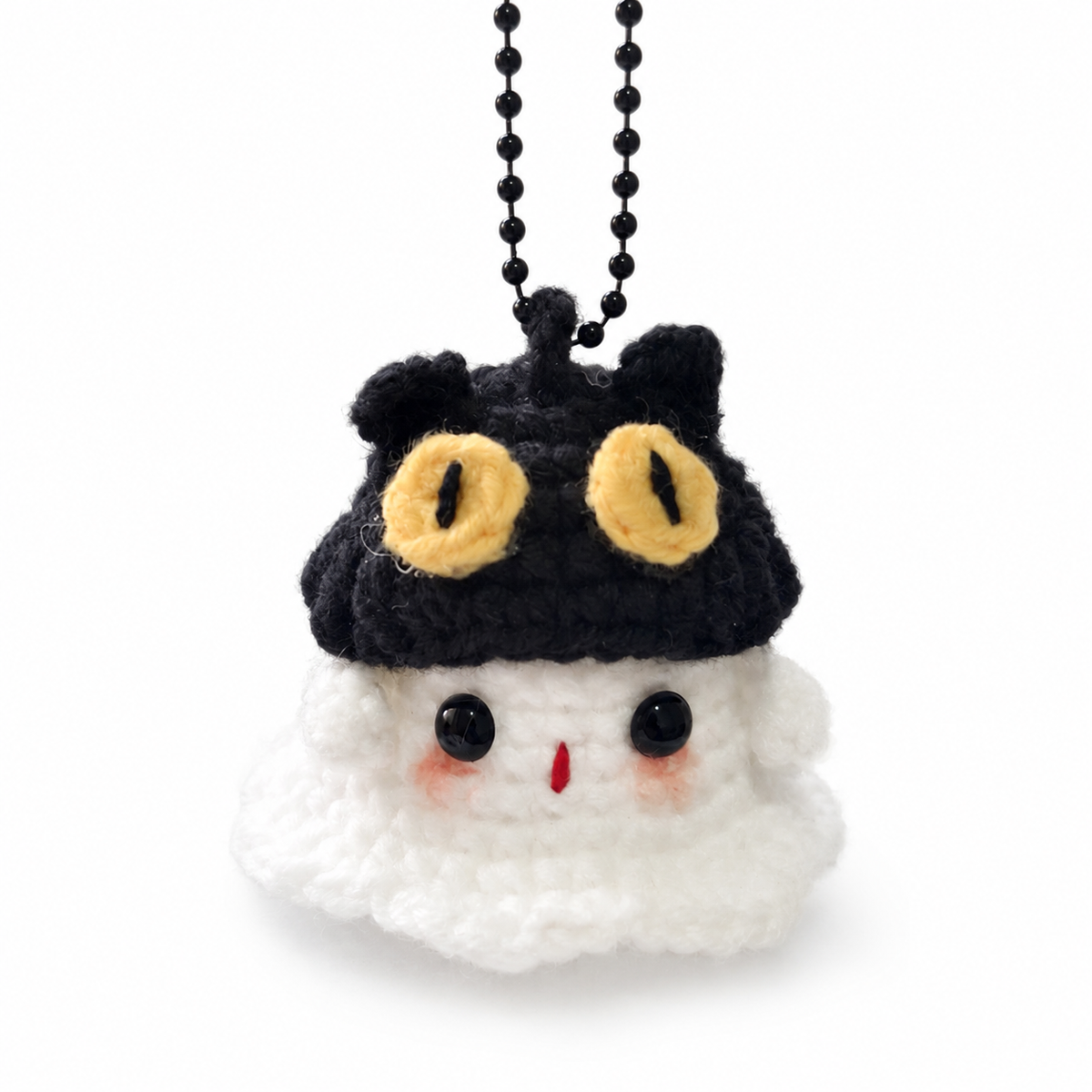 Ghost Bust Keychain – Hand-Crocheted Halloween Character Bag Charm