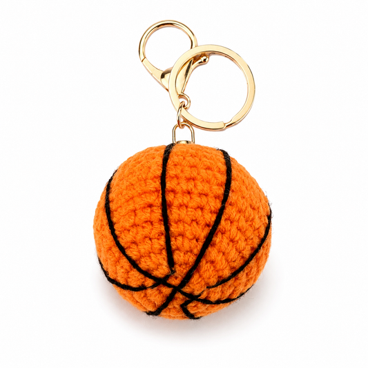 Fast Break Basketball Keychain – Hand-Crocheted Sports Bag Charm