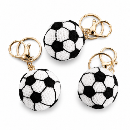 Home Turf Soccer Ball Keychain – Hand-Crocheted Sports Bag Charm