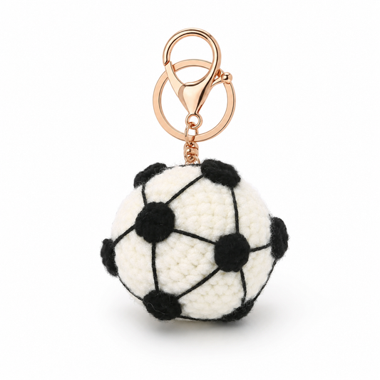 Home Turf Soccer Ball Keychain – Hand-Crocheted Sports Bag Charm