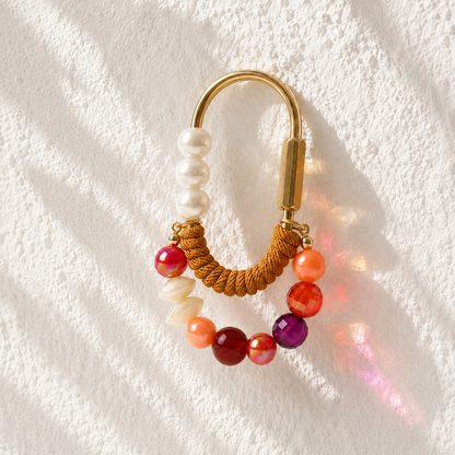 Beaded Bag Charm — Golden Hour