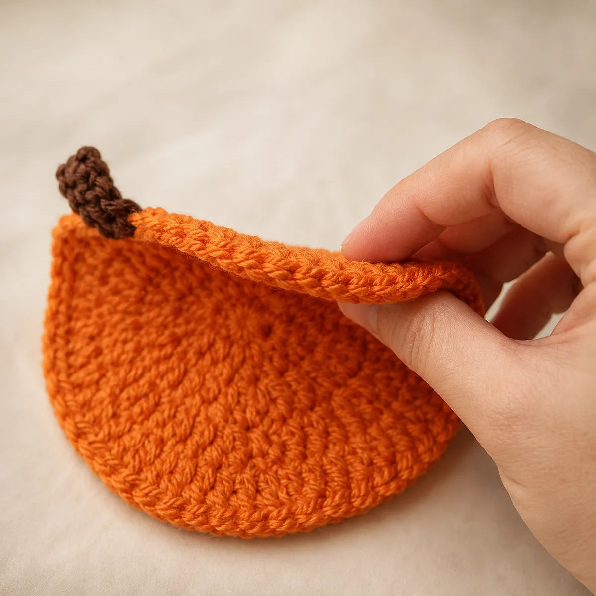 Crochet Pumpkin Coaster Set — Handmade Fall Mug Rug, Cotton Autumn Table Decor for Coffee