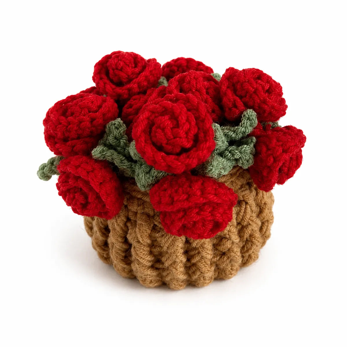 Crochet Rose Coaster That Folds Into a Bouquet — Handmade Flower Mug Rug, Gift for Her