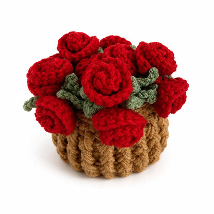 Crochet Rose Coaster That Folds Into a Bouquet — Handmade Flower Mug Rug, Gift for Her