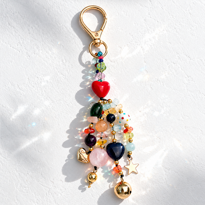 Hand-Painted Ceramic Beaded Bag Charm
