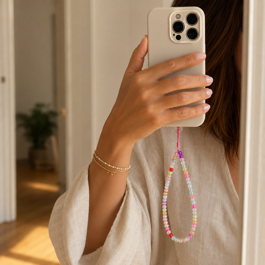 Beaded Phone Charm – Cat's-Eye Glass | NORELVA