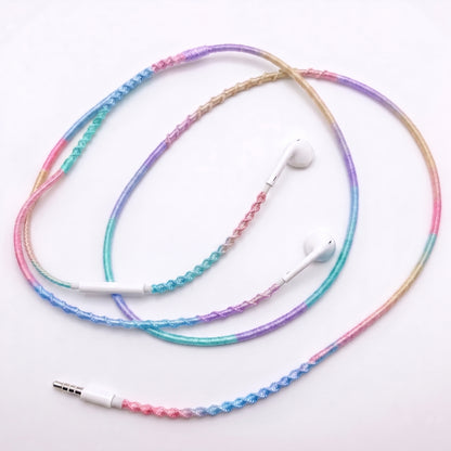 Lavender breeze earphone wrap purple blue gradient — handmade headphone accessory