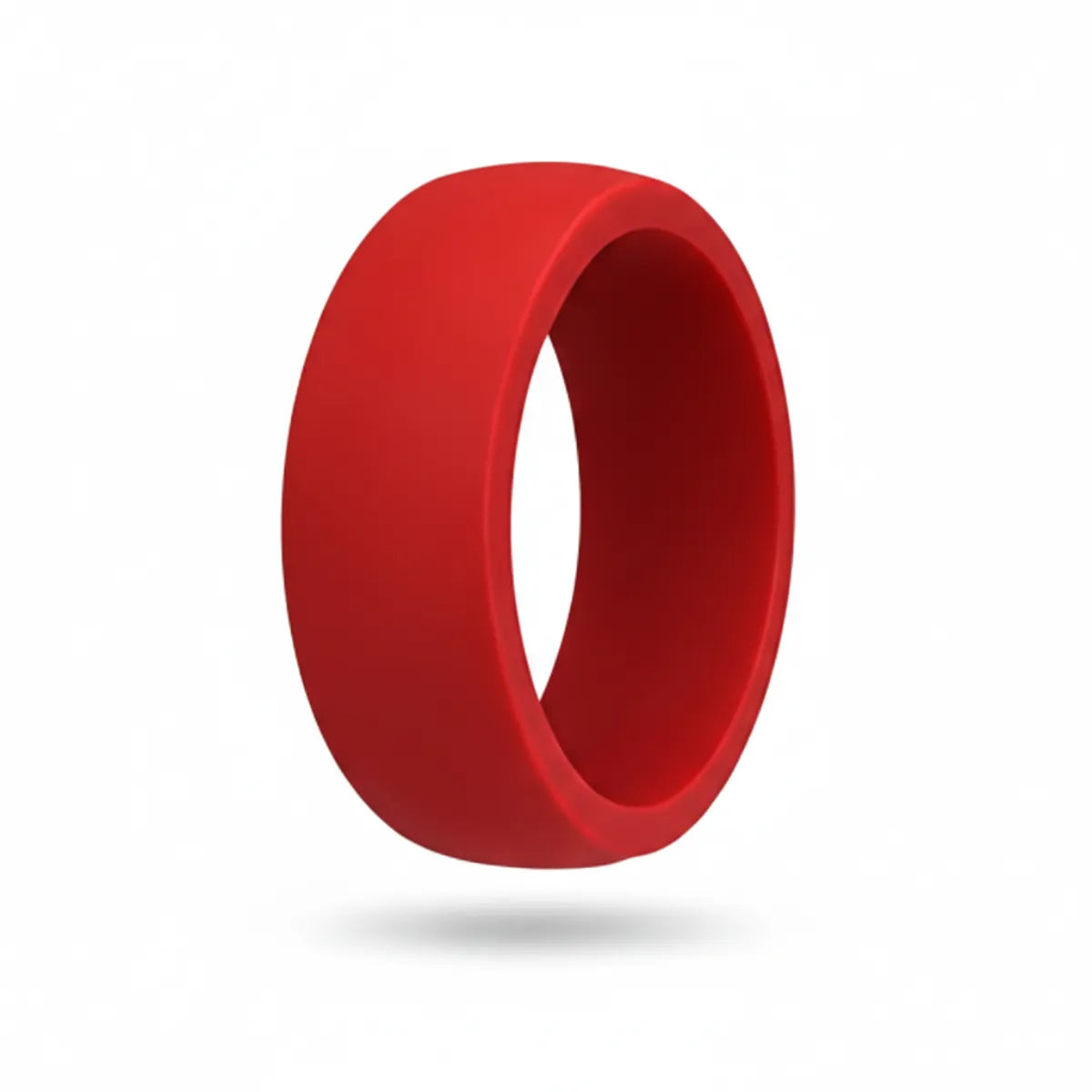 Norelva men's classic silicone ring in Brick Red, comfort fit rubber wedding band on white background