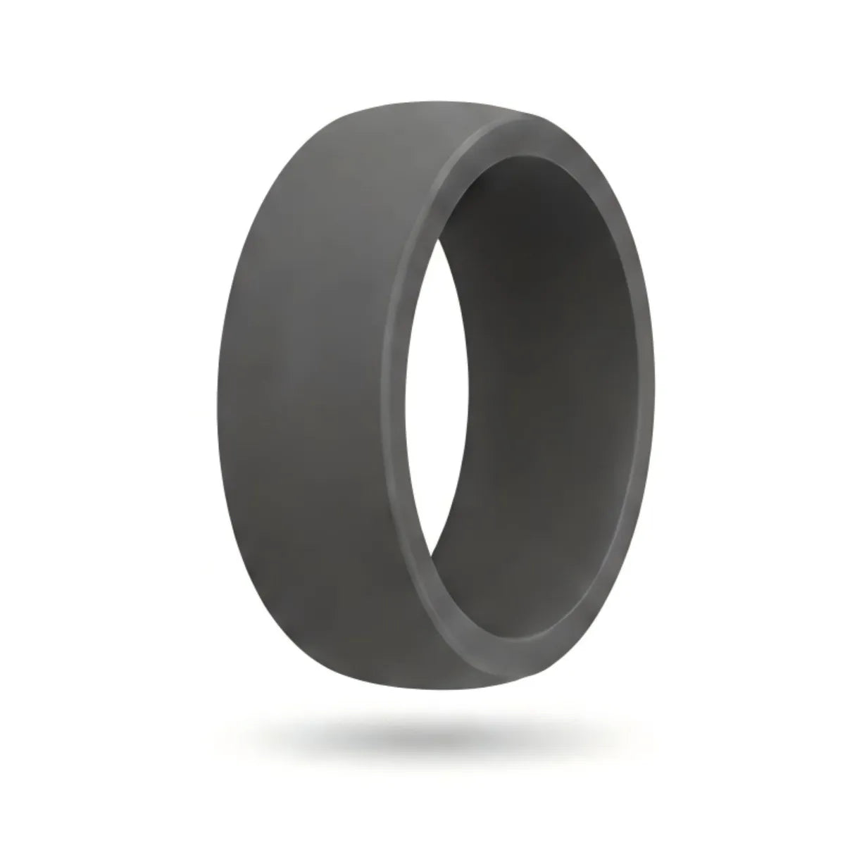 Norelva men's classic silicone ring in Slate Grey, comfort fit rubber wedding band on white background