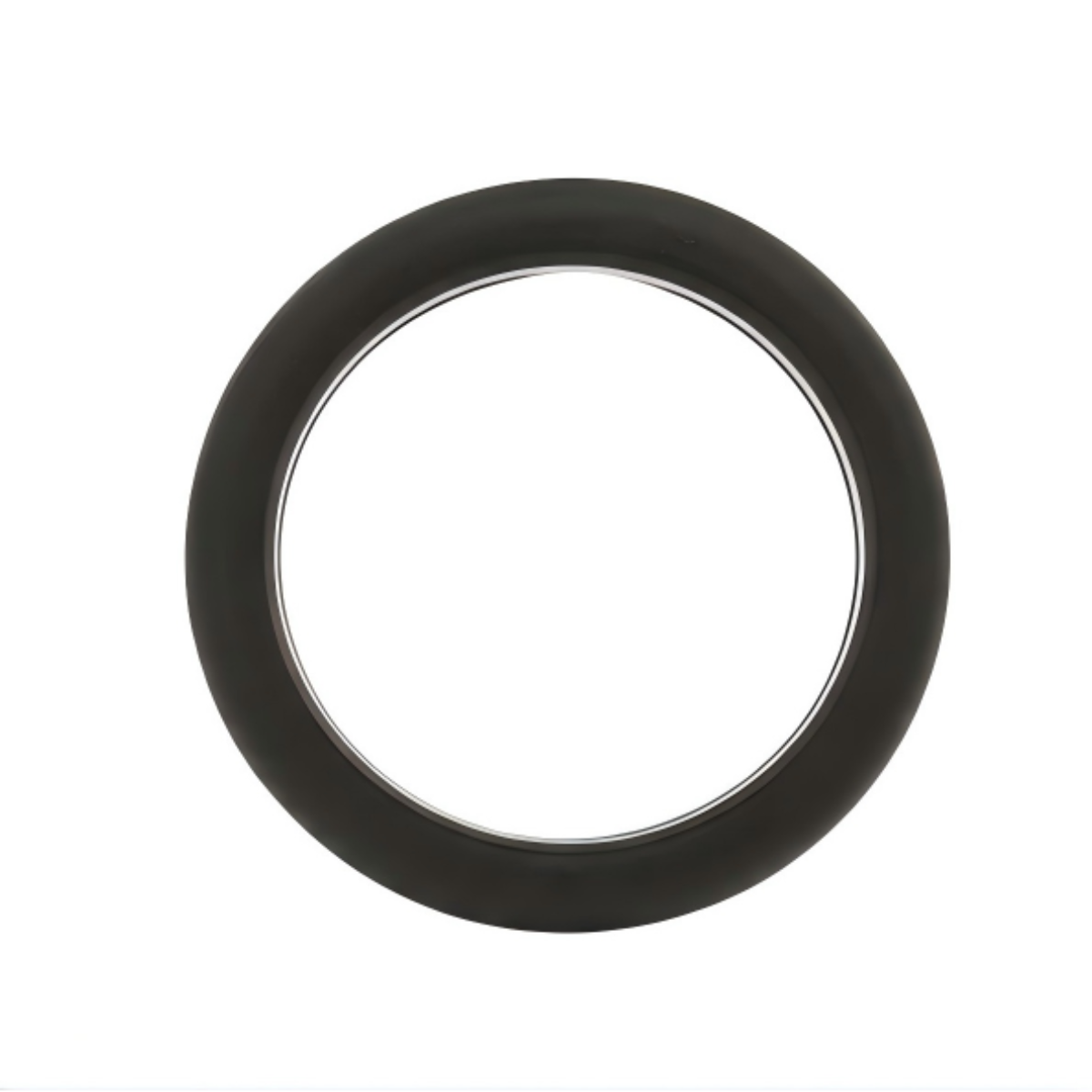 Norelva men's EMS tribute silicone ring in Black and Duty White front view on white background 