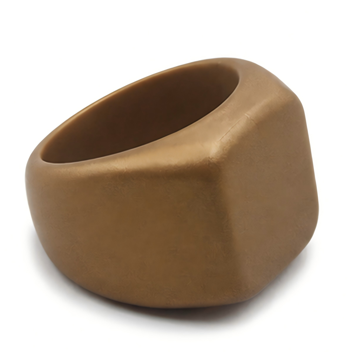 Norelva men's silicone signet ring in Antique Bronze, flat top rubber wedding band on white background