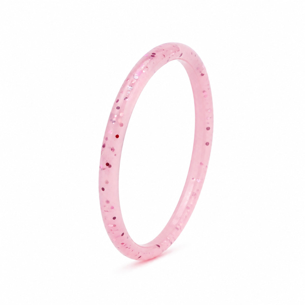 Norelva glitter silicone ring for women in Blush Sparkle, thin sparkle band on white background