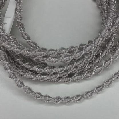 Silver Mist Hand-Wrapped Wired Earphones — Soft Grey Minimal Finish